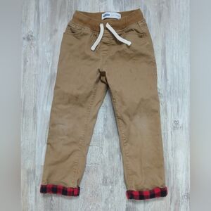 Old Navy Toddler Boys Flannel Lined Pants Brown Buffalo Plaid 4T